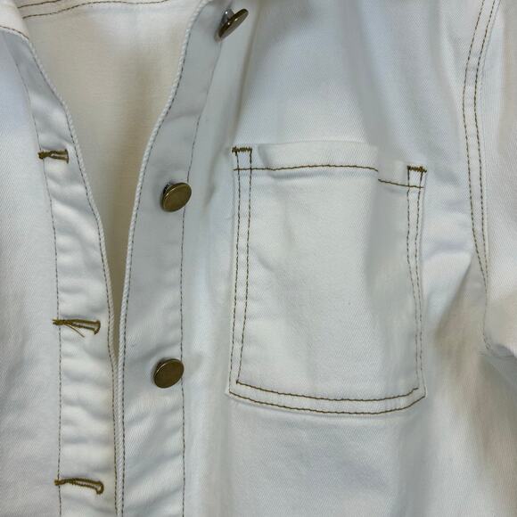 Legoe Heritage Rome denim White maternity shirt dress Women’s size 6 (Medium) - Picture 9 of 10